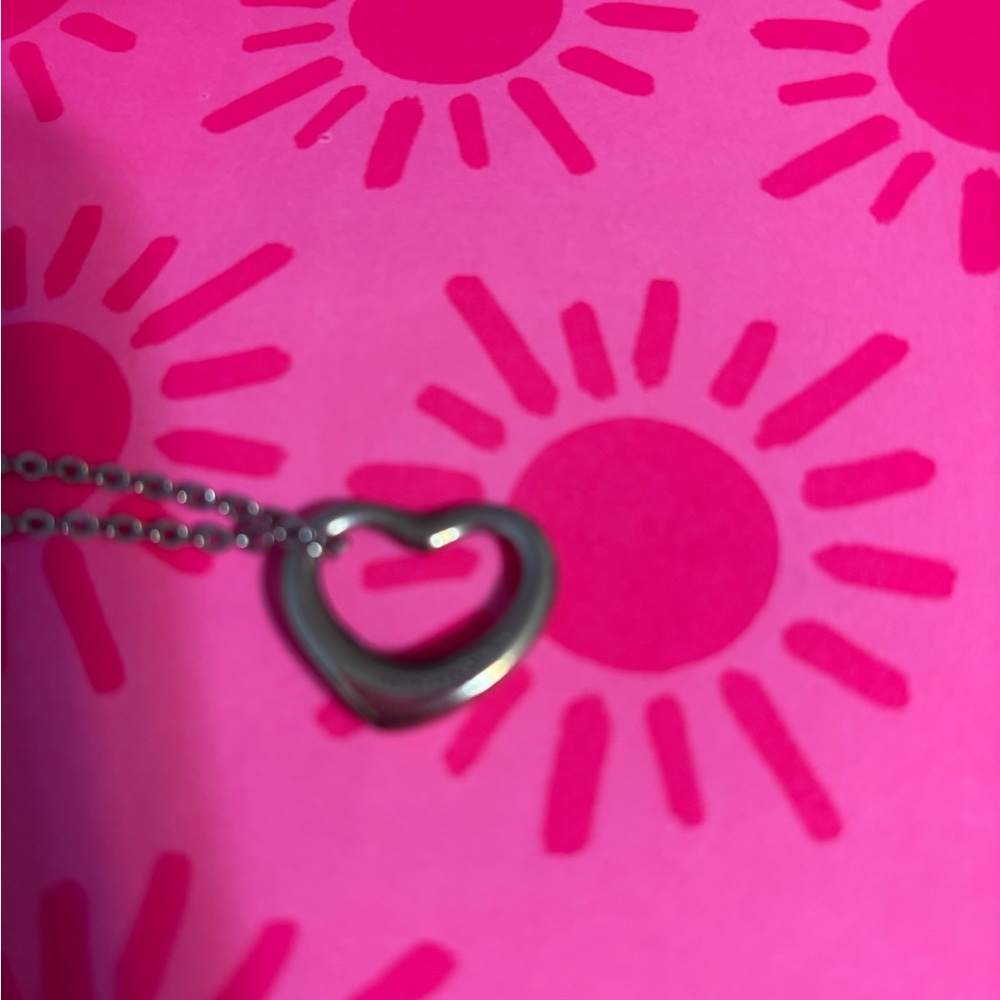 Tiffany & Co Silver Heart Charm with an unbranded Necklace